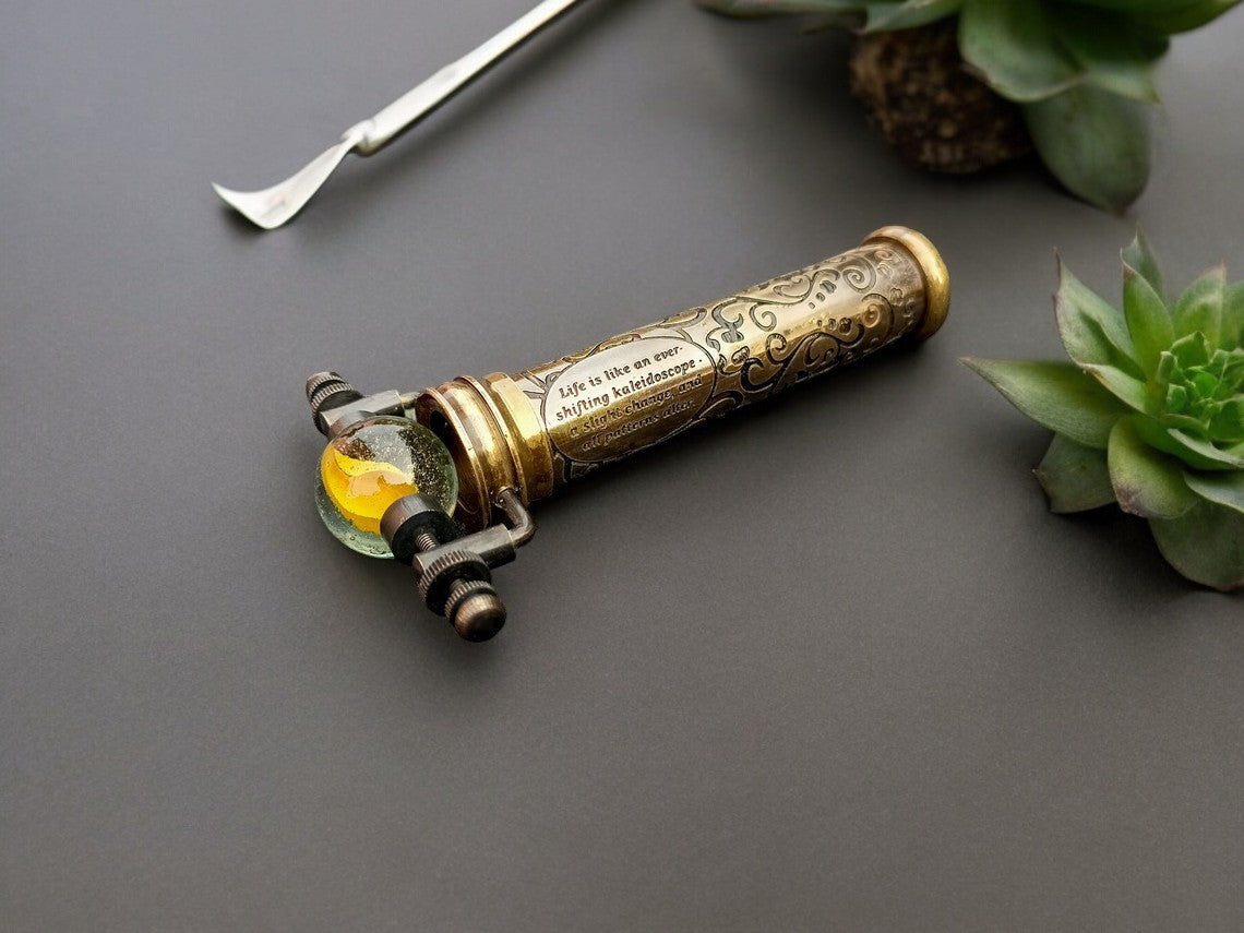 Marble Kaleidoscope With Leather Case - Discover Endless Patterns with Premium Quality Victorian Classic Kaleidoscope