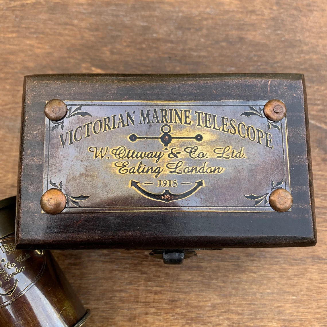 Antique model  Victorian Marine Telescope with Wooden box- Handcraft Culture