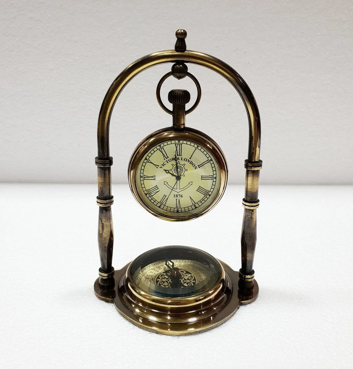 Victorian Antique Model Nautical Maritime Ship Desk Clock