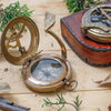 PERSONALIZED SUNDIAL COMPASS - CUSTOMIZABLE ENGRAVING  GIFT WITH BAG