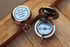 Personalized Brass Compass – Custom Engraved Gift with Leather Pouch