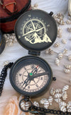 PERSONALIZED CHAIN COMPASS - CUSTOMIZABLE ENGRAVING GIFT WITH BAG