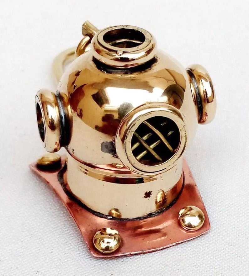 Brass Diving helmet keychain