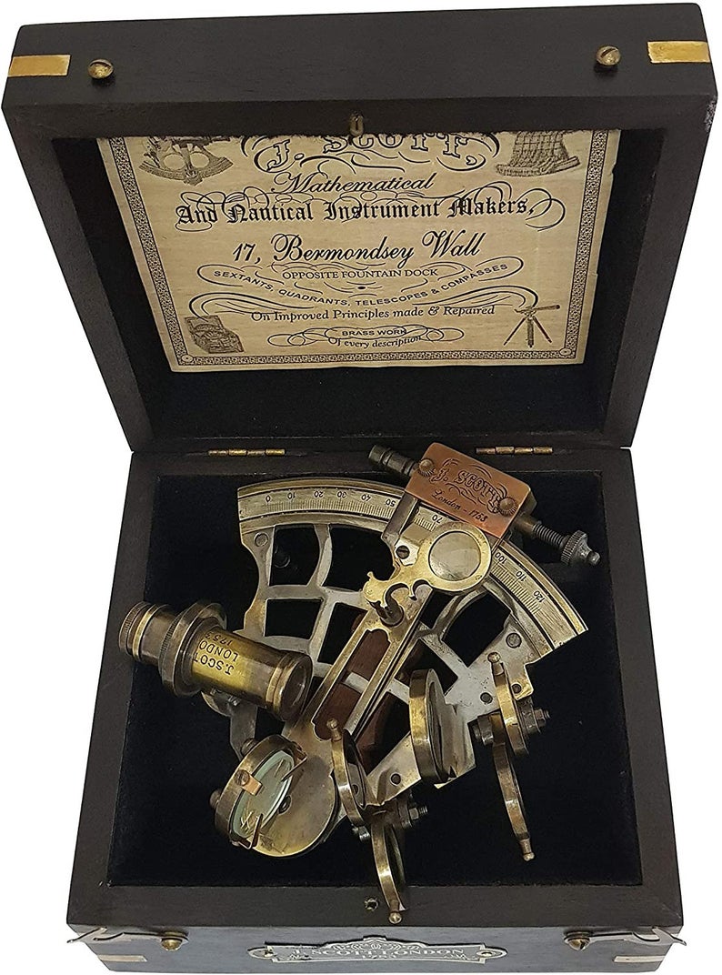 Functional Maritime Sextant – Antique Brass Replica for Collectors & Explorers