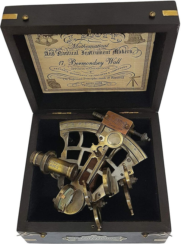 Functional Maritime Sextant – Antique Brass Replica for Collectors & Explorers