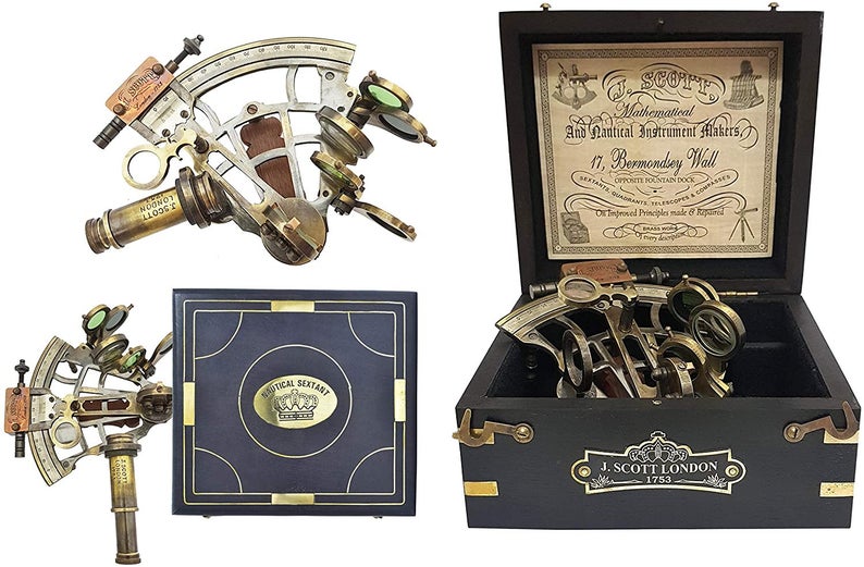 Functional Maritime Sextant – Antique Brass Replica for Collectors & Explorers