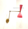 Handmade Mid Century Brass Cone Wall Lamp: Stilnovo Sconce Lighting
