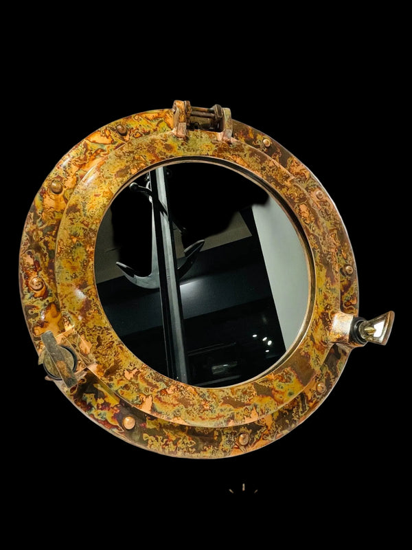 Antique Model Rustic Finish 12" Porthole Mirror - Handcrafted, Wall Hanging & Home Decor