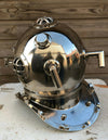 Beautiful Silver Anchor Diving / Divers Helmet.