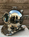 Beautiful Silver Anchor Diving / Divers Helmet.