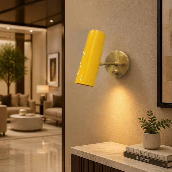Cylinder Shade Wall Lamp Handmade Brass Wall Light With Dimmer