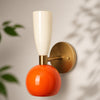 Handcrafted Brass Orange Wall Sconce, Stilnovo Mid Century Lamp