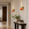 Handcrafted Brass Orange Wall Sconce, Stilnovo Mid Century Lamp