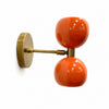Mid Century Brass Wall Lamp – Orange Diabolo Globe Sconce