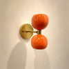 Mid Century Brass Wall Lamp – Orange Diabolo Globe Sconce