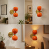 Mid Century Brass Wall Lamp – Orange Diabolo Globe Sconce