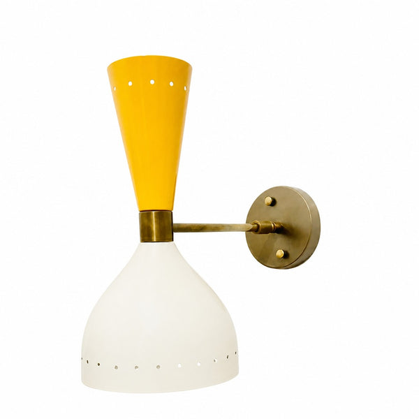 Mid Century Wall Sconce: Raw Brass Italian Stilnovo Style
