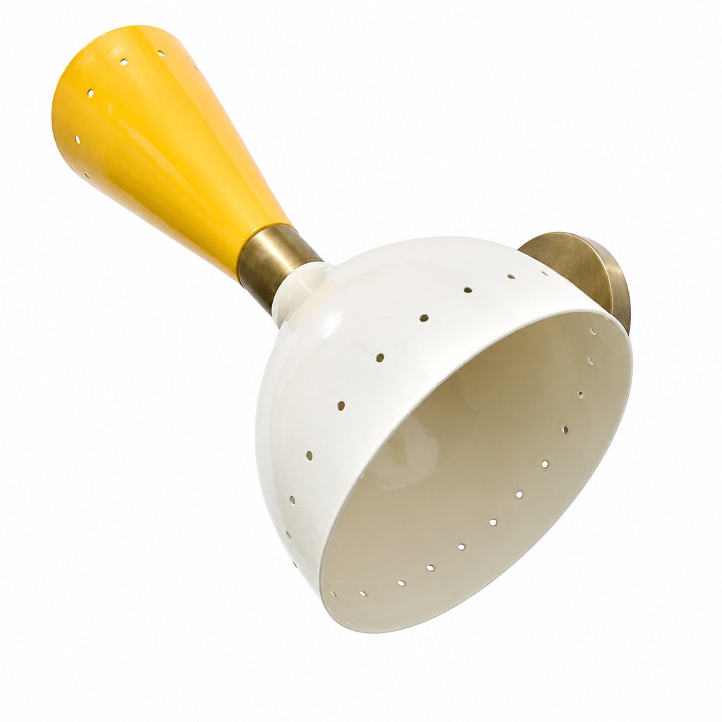 Mid Century Wall Sconce: Raw Brass Italian Stilnovo Style