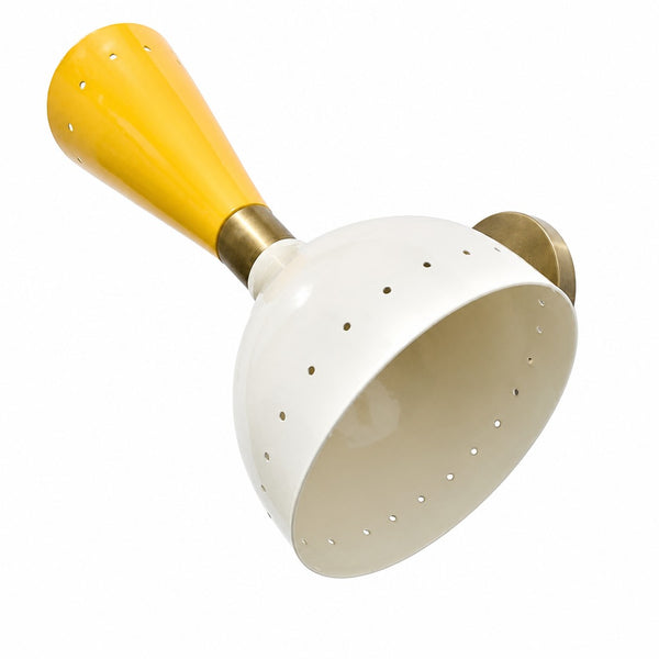 Mid Century Wall Sconce: Raw Brass Italian Stilnovo Style