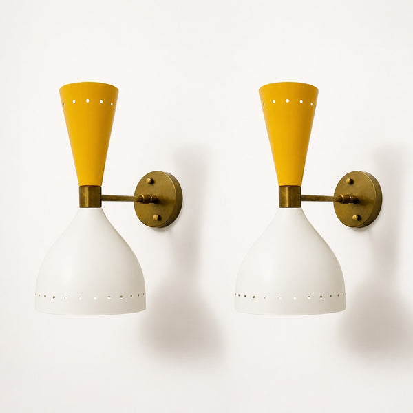 Mid Century Wall Sconce: Raw Brass Italian Stilnovo Style