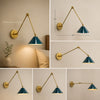 Mid Century Brass Swing Arm Wall Lamp - Adjustable Cone Lamp Light
