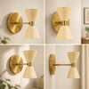 Stilnovo Diabolo Brass Wall Sconce: Mid Century Modern Adjustable Swing Arm Lamp
