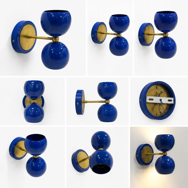 2 Bulb Wall Lamp Eyeball Wall Light Handmade Brass Sconce