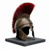 Spartan Warrior Helmet with Red Crest – Antique Greek Replica