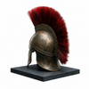 Spartan Warrior Helmet with Red Crest – Antique Greek Replica