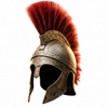 Spartan Warrior Helmet with Red Crest – Antique Greek Replica