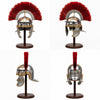 Roman Centurion Helmet Replica Handcrafted –18 Gauge Steel Helmet with Red Plume with Free Wooden Stand