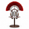 Roman Centurion Helmet Replica Handcrafted –18 Gauge Steel Helmet with Red Plume with Free Wooden Stand