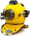 Mark V, 18" Yellow Deep Sea Diving Helmet - Handcrafted Nautical Display Piece